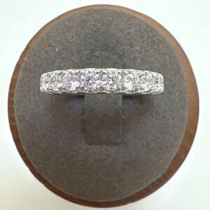 VTG Sterling Silver 925 Cubic Zirconia Prong Set Band Statement Ring Size 6.5